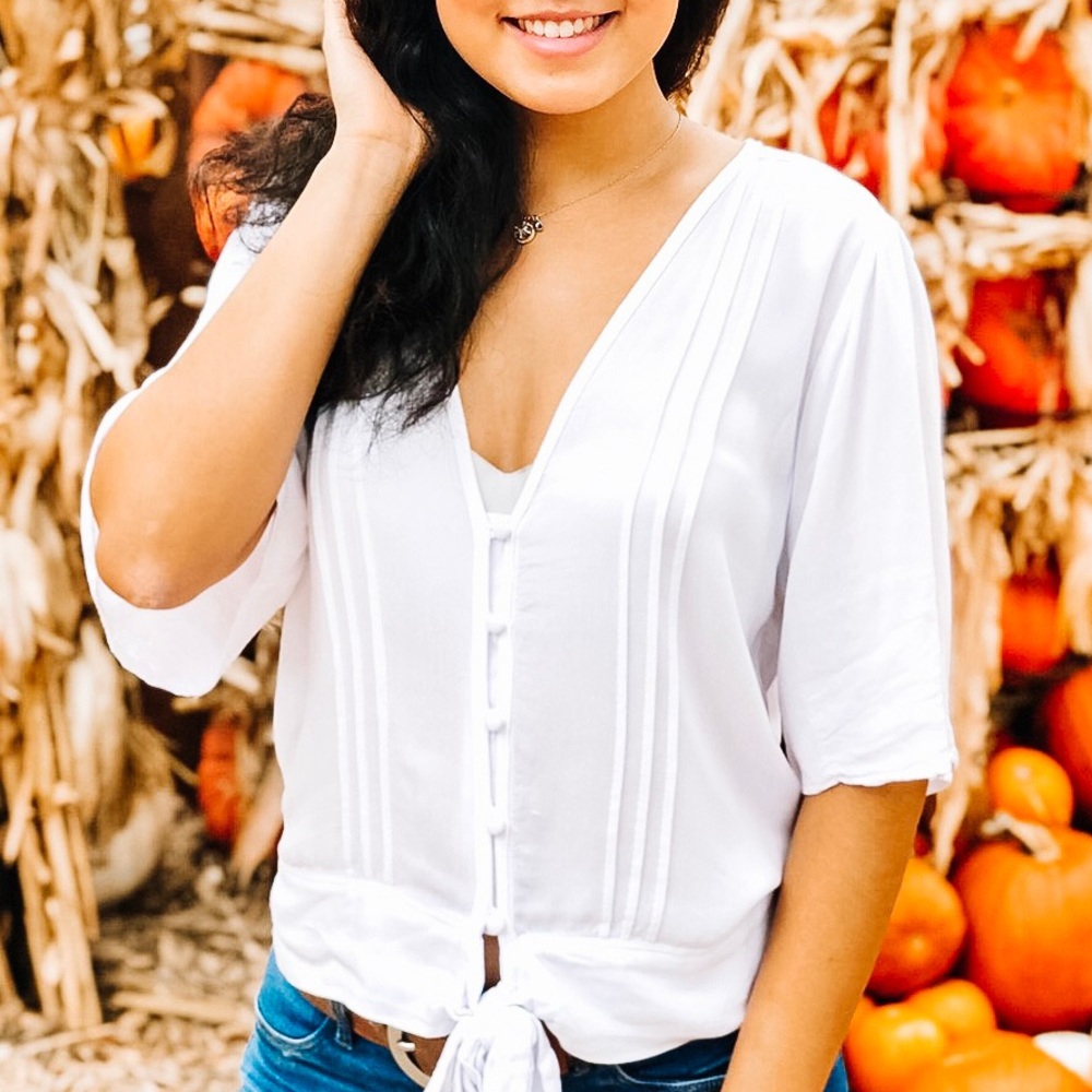 abercrombie | white flows top